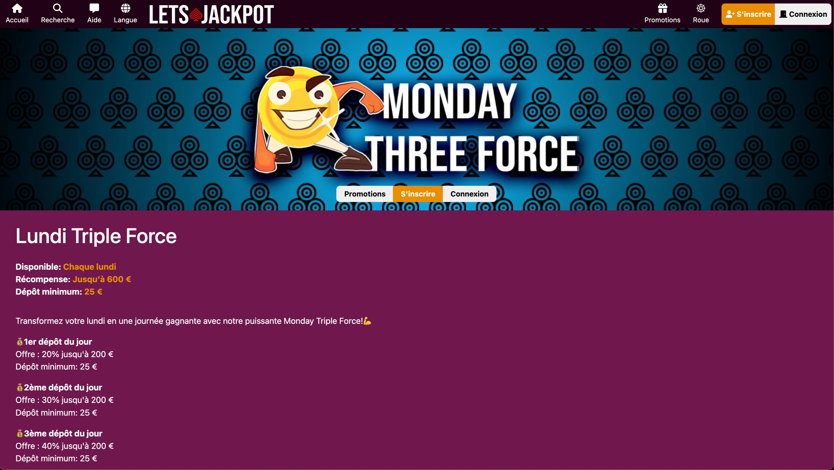 bonus lundi lets jackpot