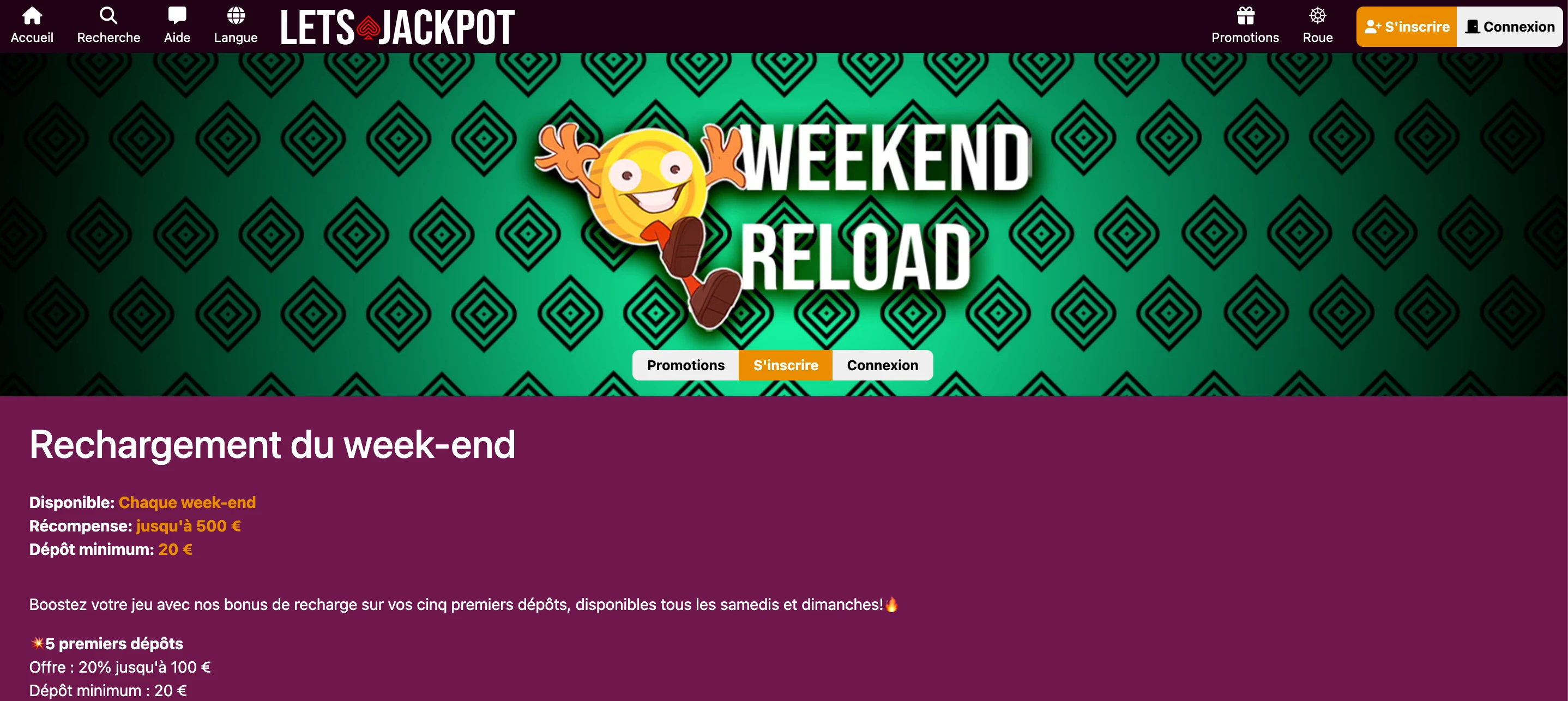 bonus week-end lets jackpot