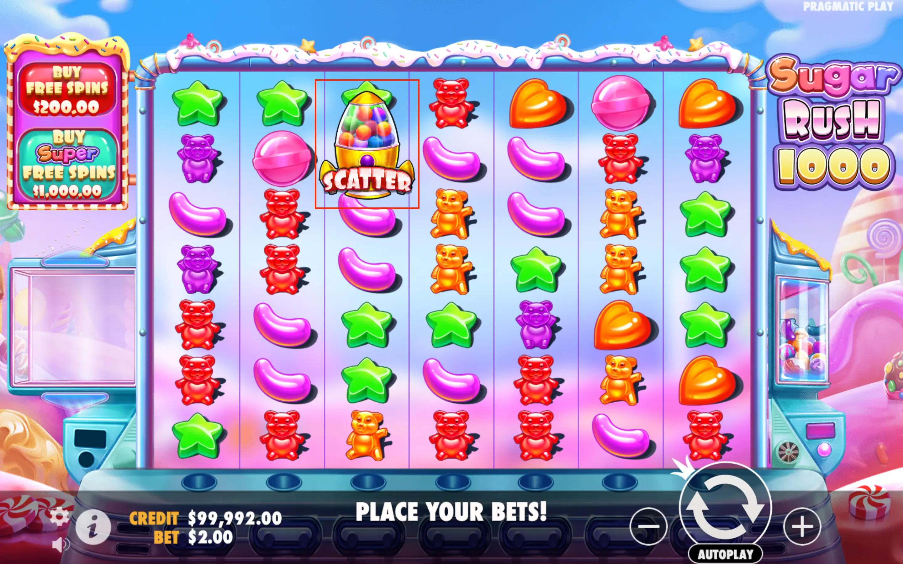 symbole scatter sugar rush 1000