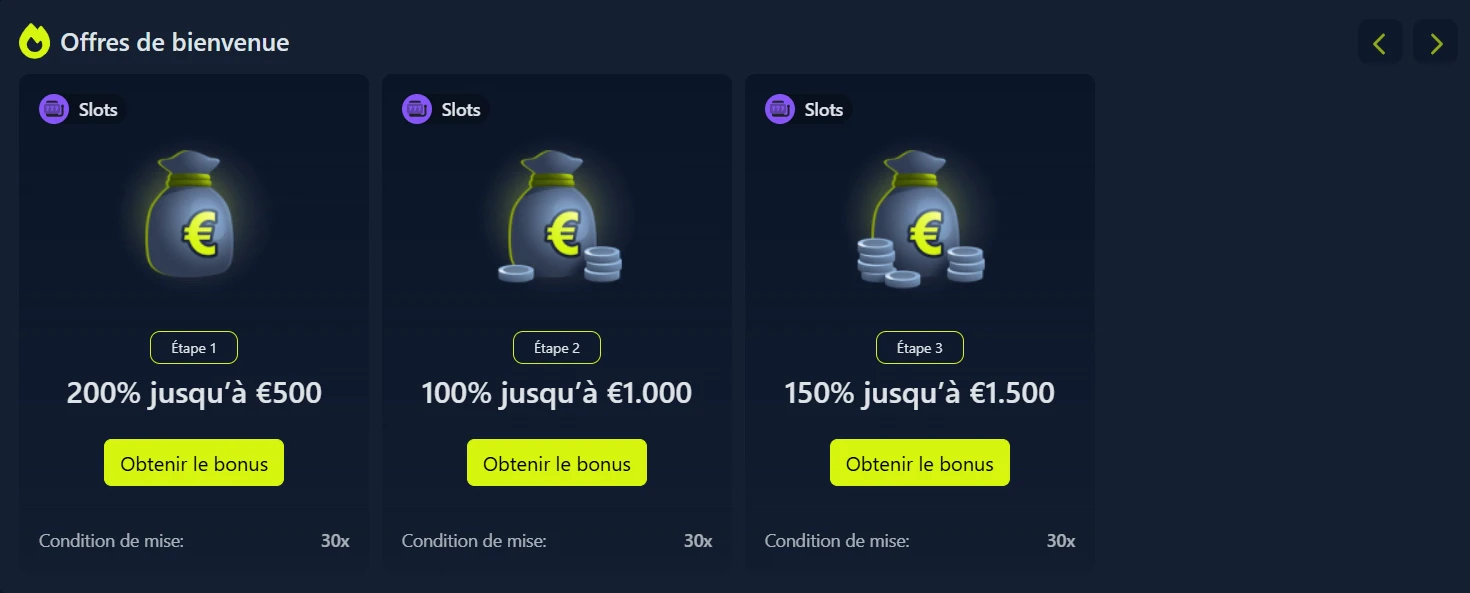 bonus de bienvenue casino