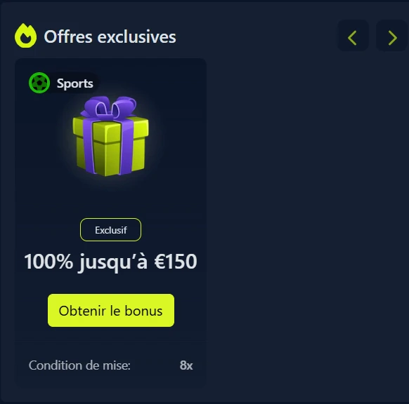 Bonus de bienvenue Sport