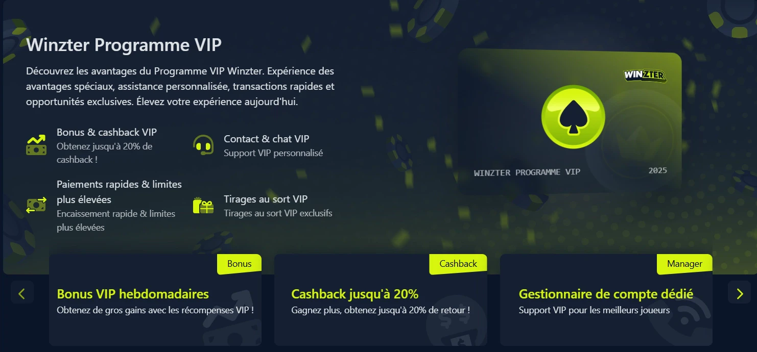 Détails du programme VIP de Winzter