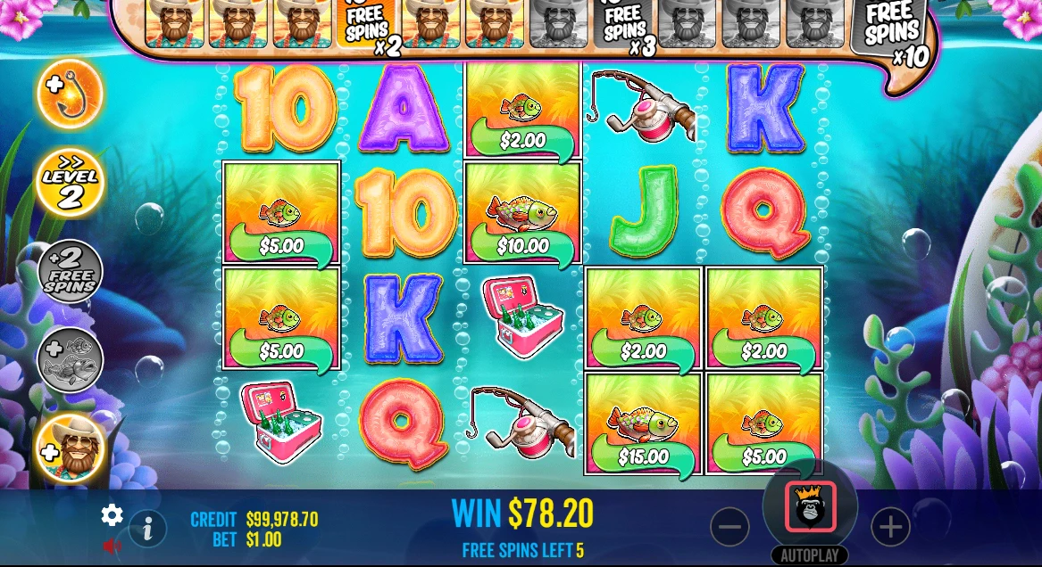 Jeu bonus sur Bigger Bass Splash