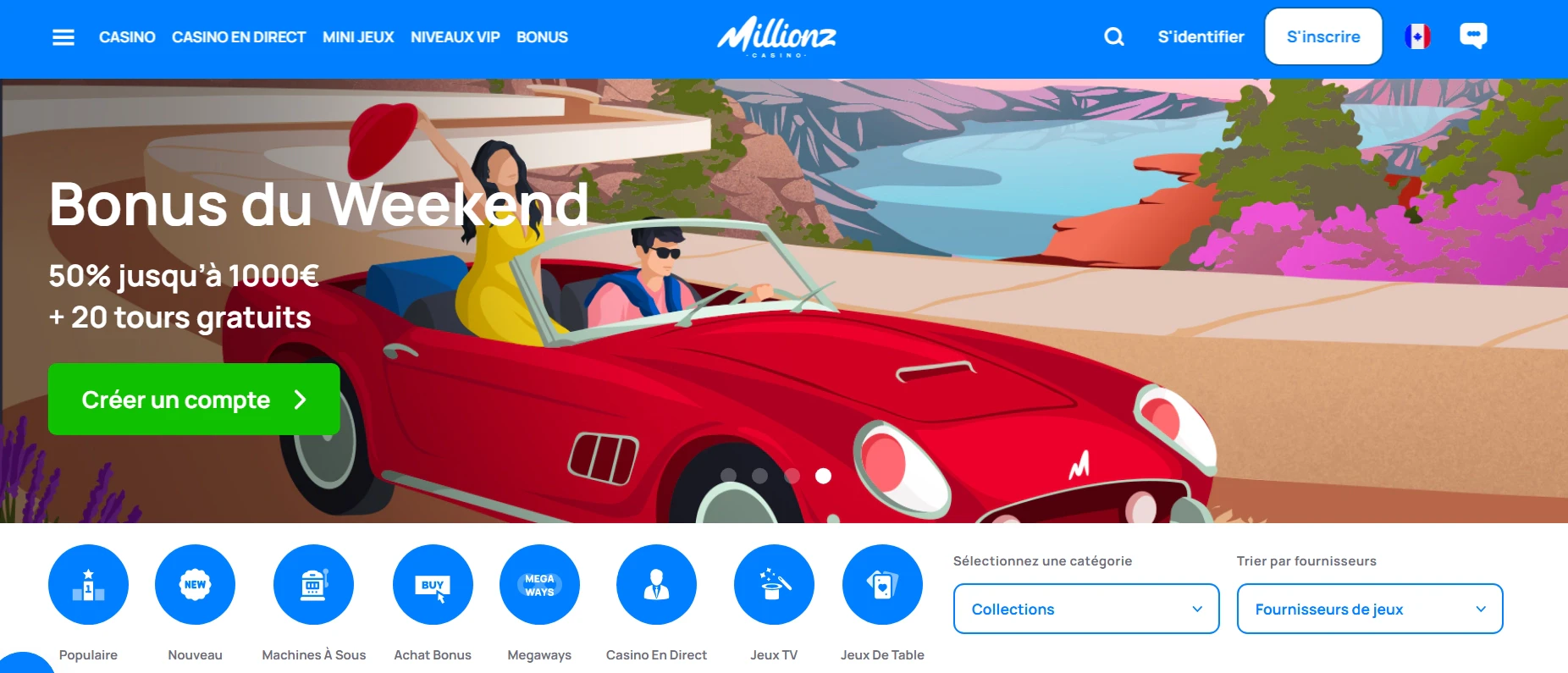 Page d'accueil de millionz