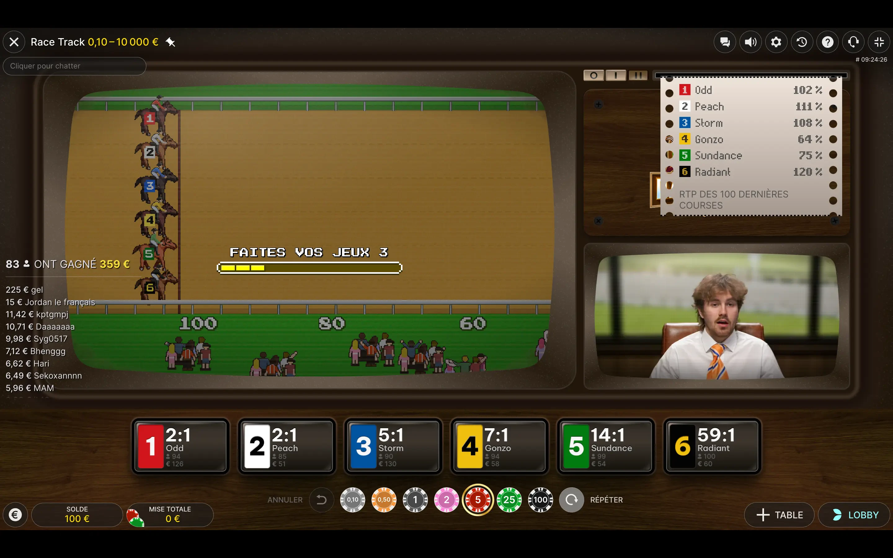 race track live historique