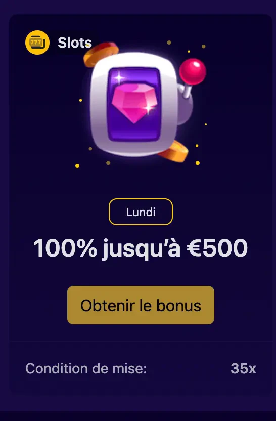 slottio bonus du lundi