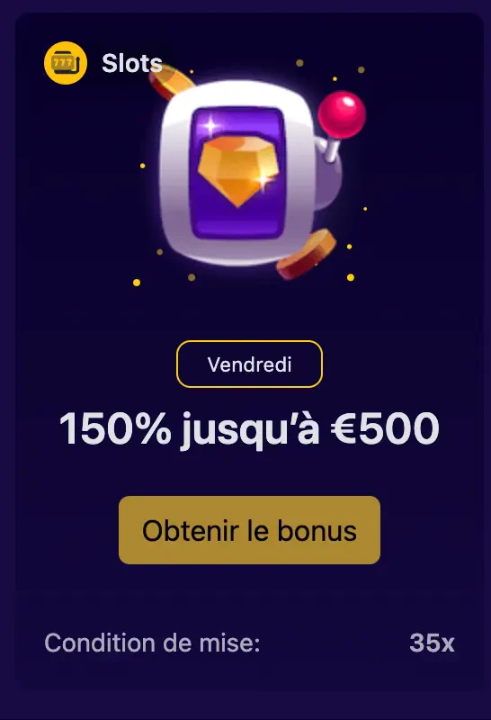 slottio bonus du vendredi