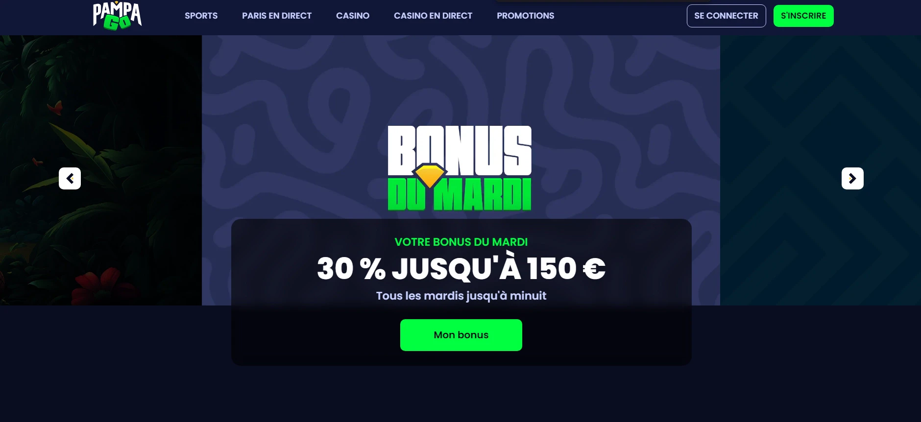 Page d'accueil de Pampago