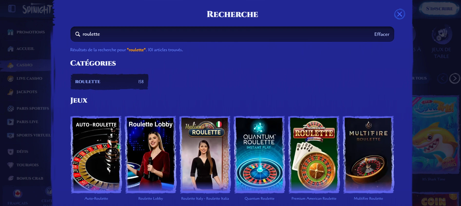 Les jeux de roulette classique et en direct sur Spinight