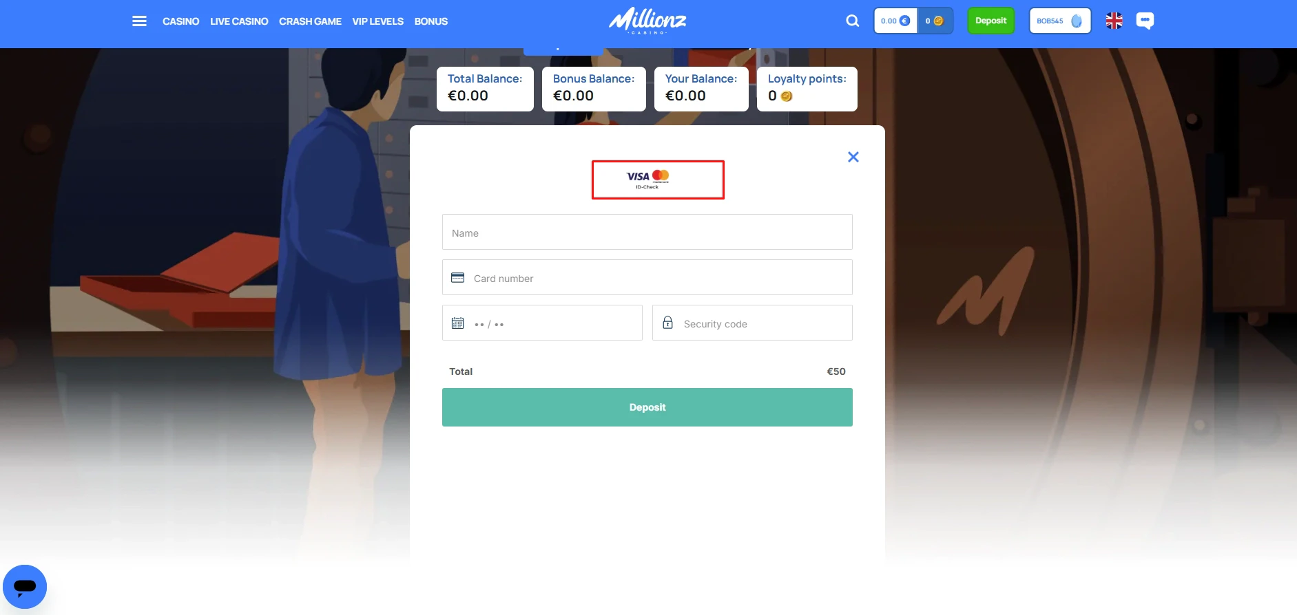 Millionz Visa Deposit
