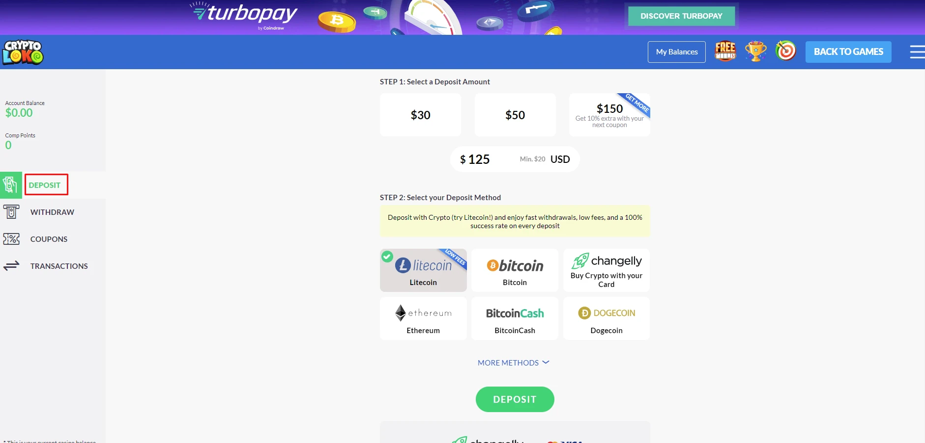 Crypto Loko Litecoin Deposit
