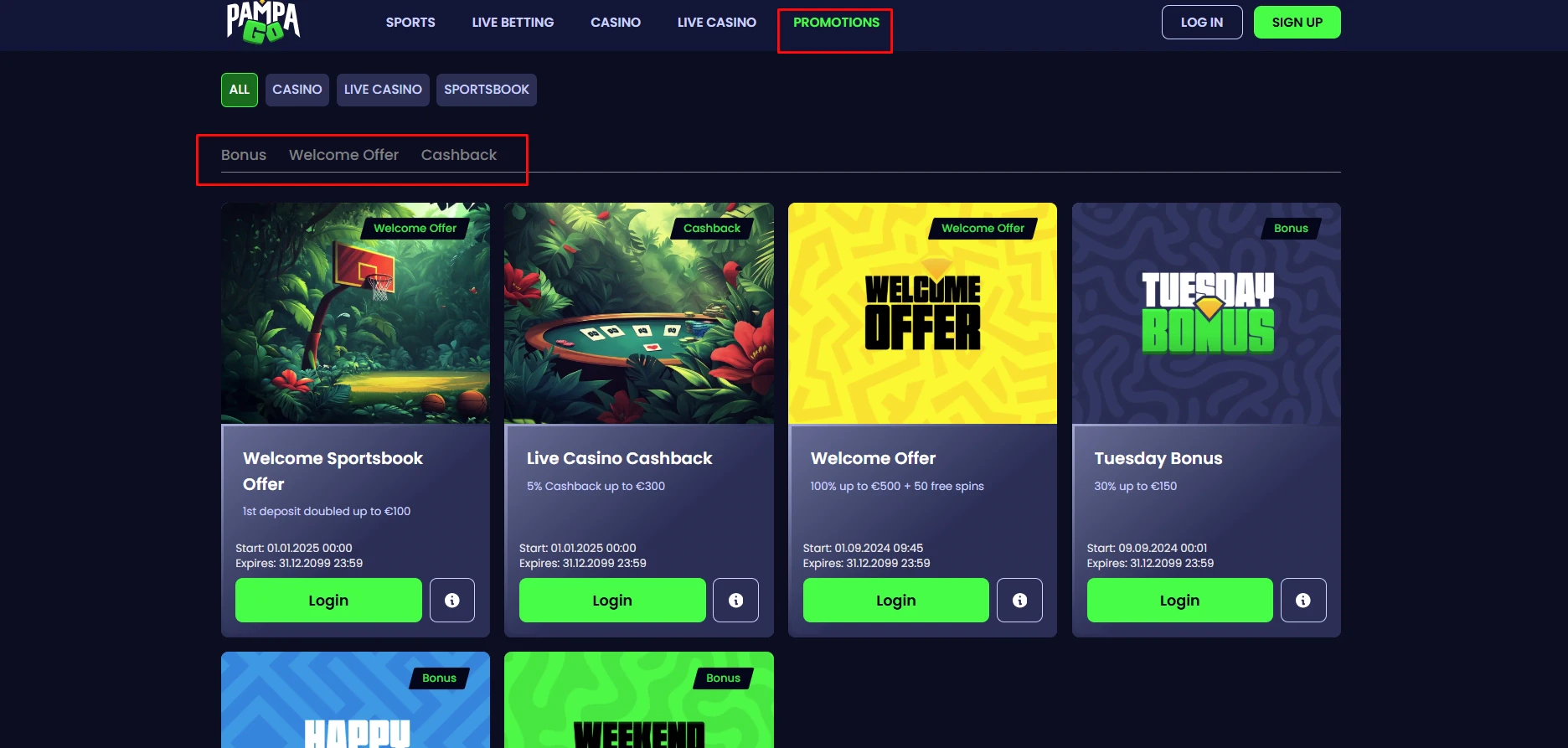 PampaGo Casino Bonuses
