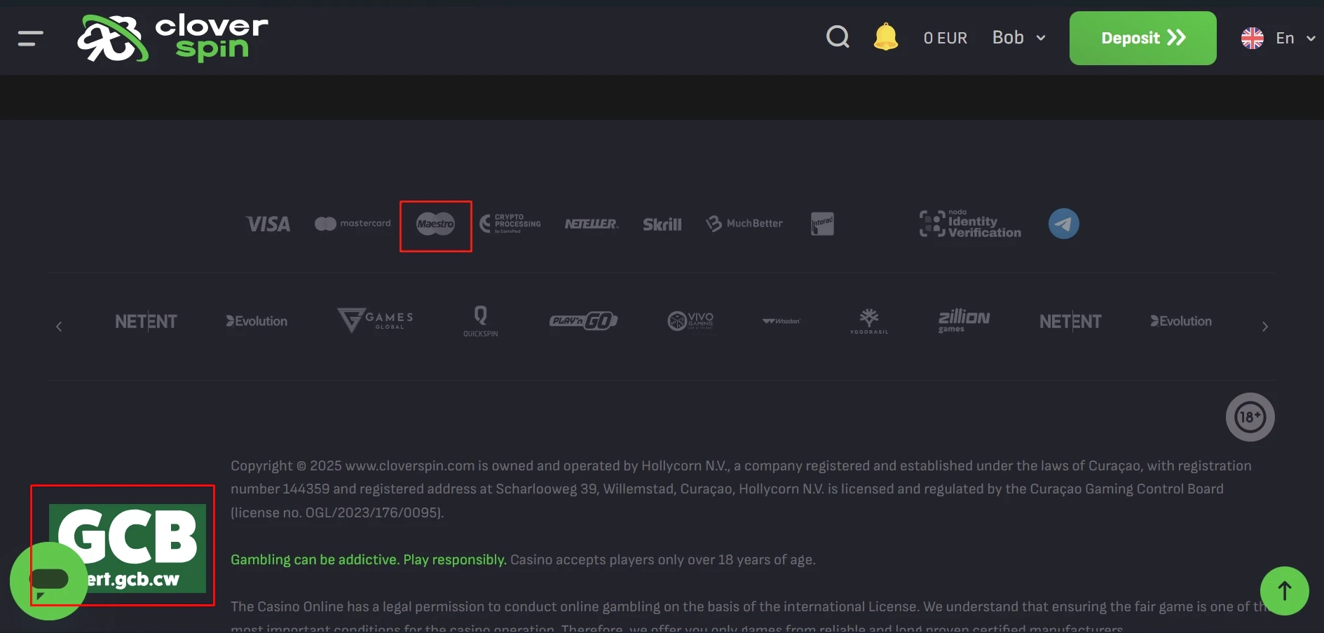 Cloverspin Casino License