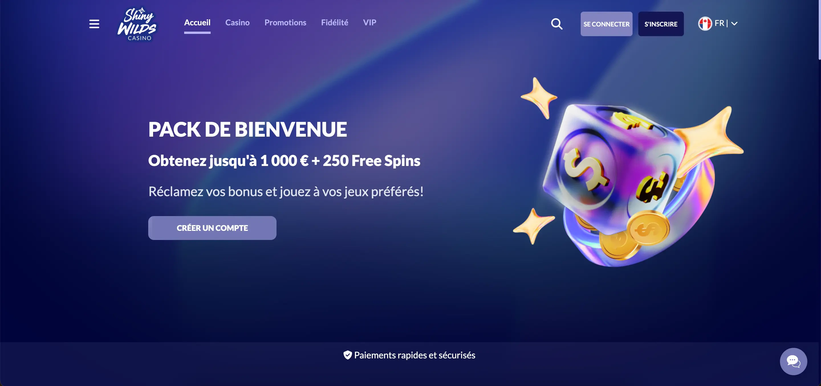 Shiny Wilds casino retrait immédiat