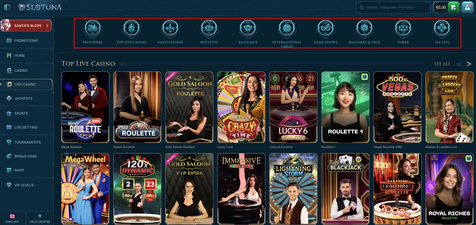 Slotuna Live Games