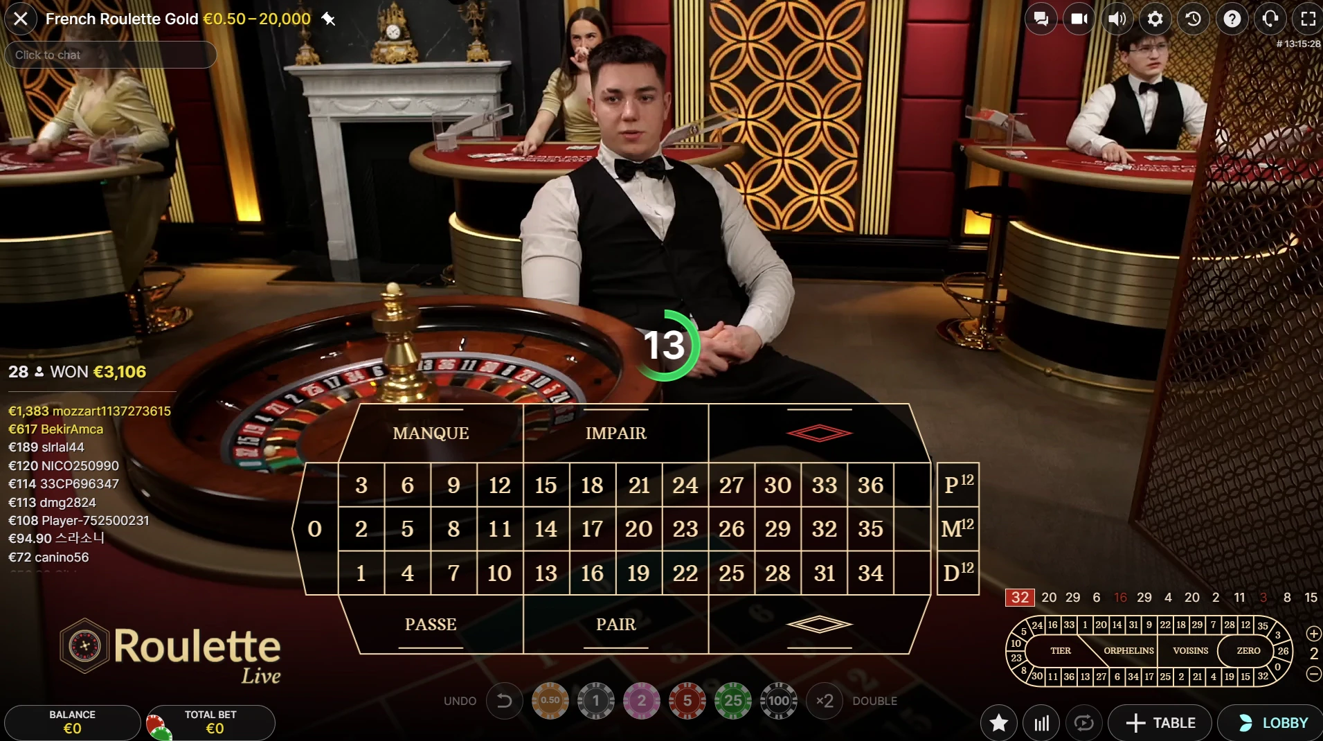 French Roulette Gold by Evolution