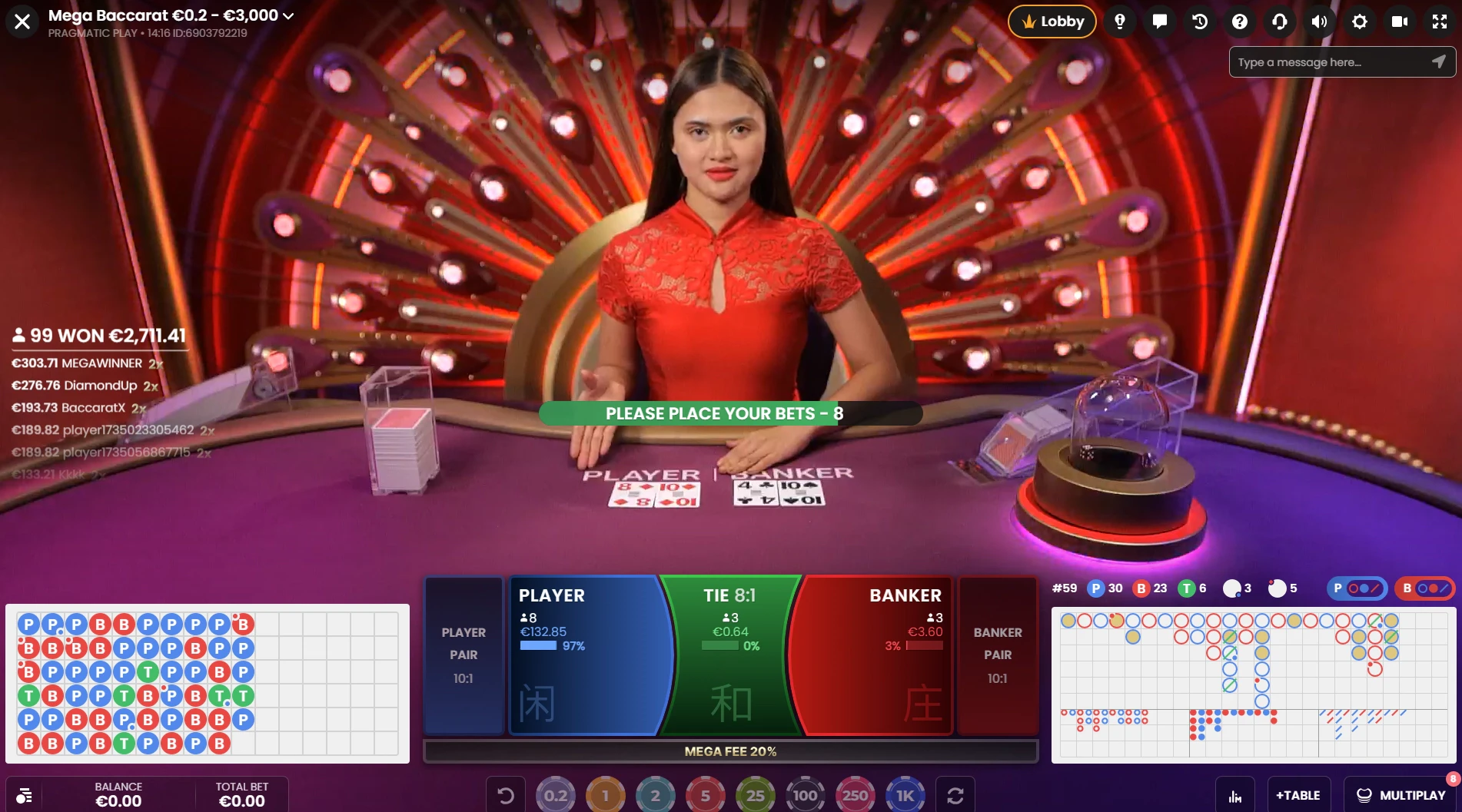 Mega Baccarat by Pragmatic Play