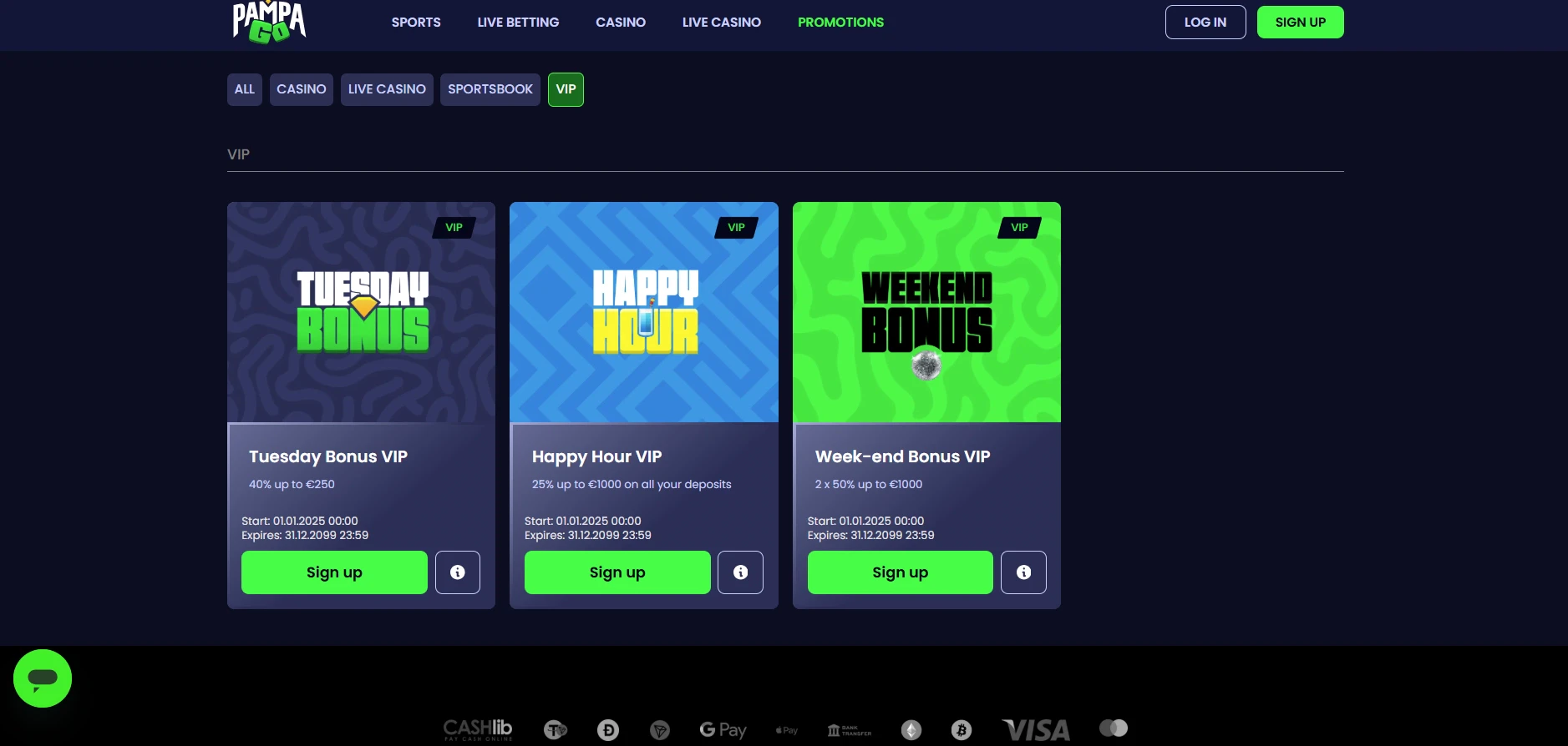 PampaGo VIP Bonuses