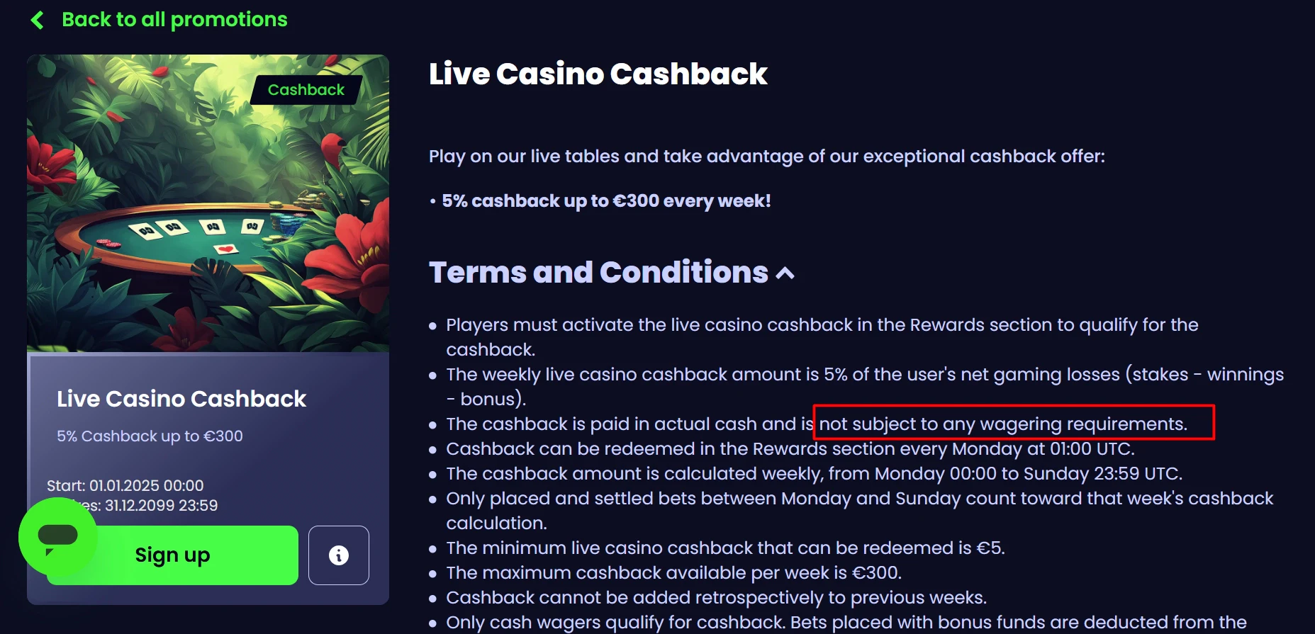 PampaGo Cashback Wagering Requirements