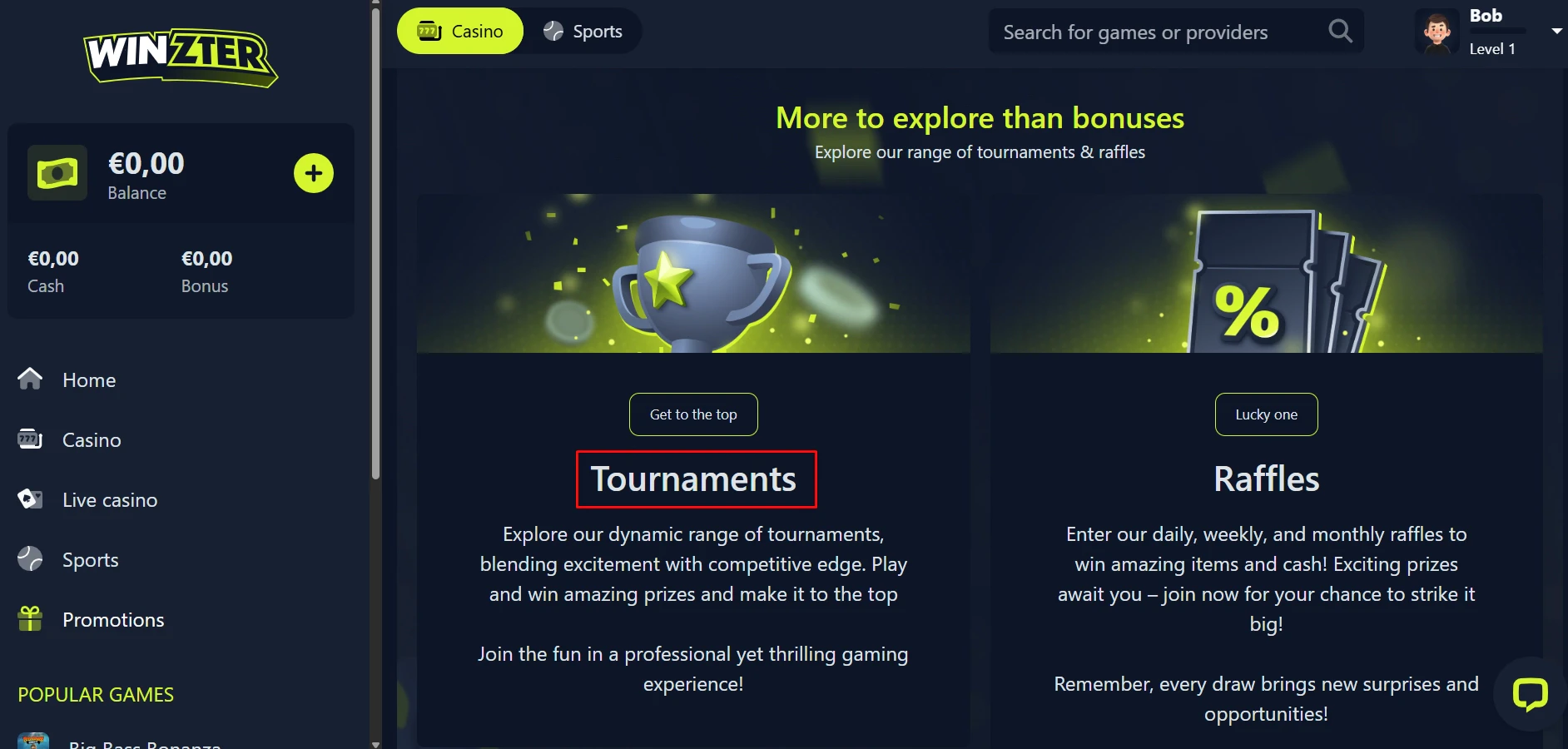 Winzter Casino Tournaments