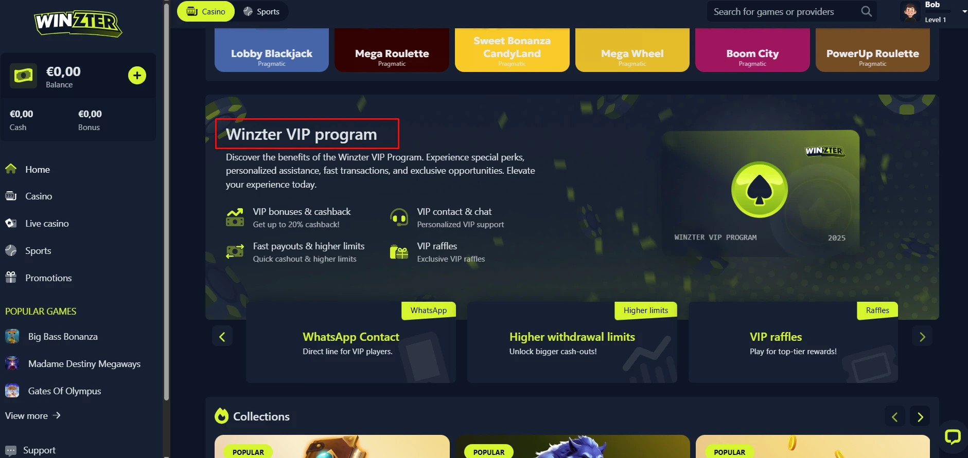 Winzter Casino VIP Program