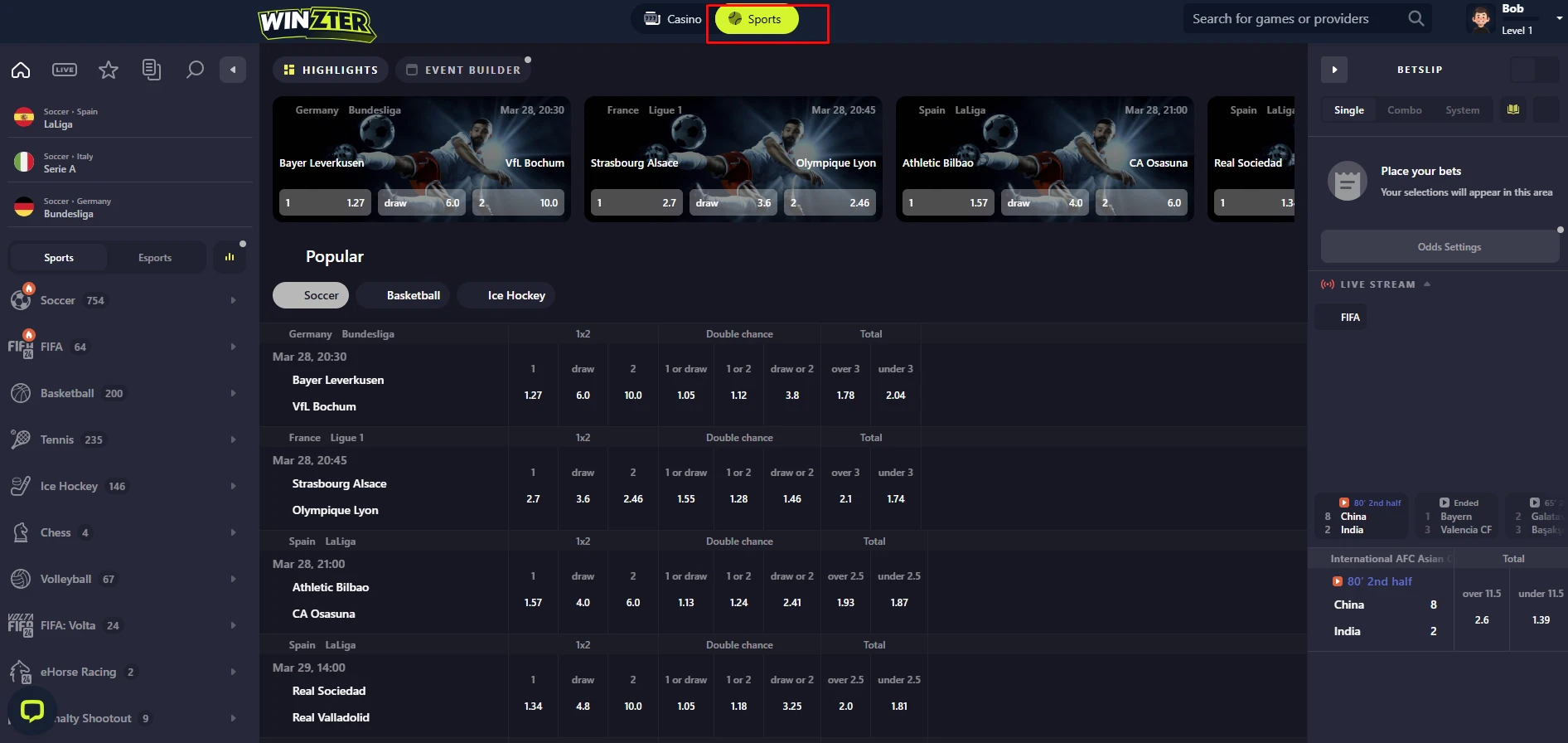 Winzter Casino Sportsbook
