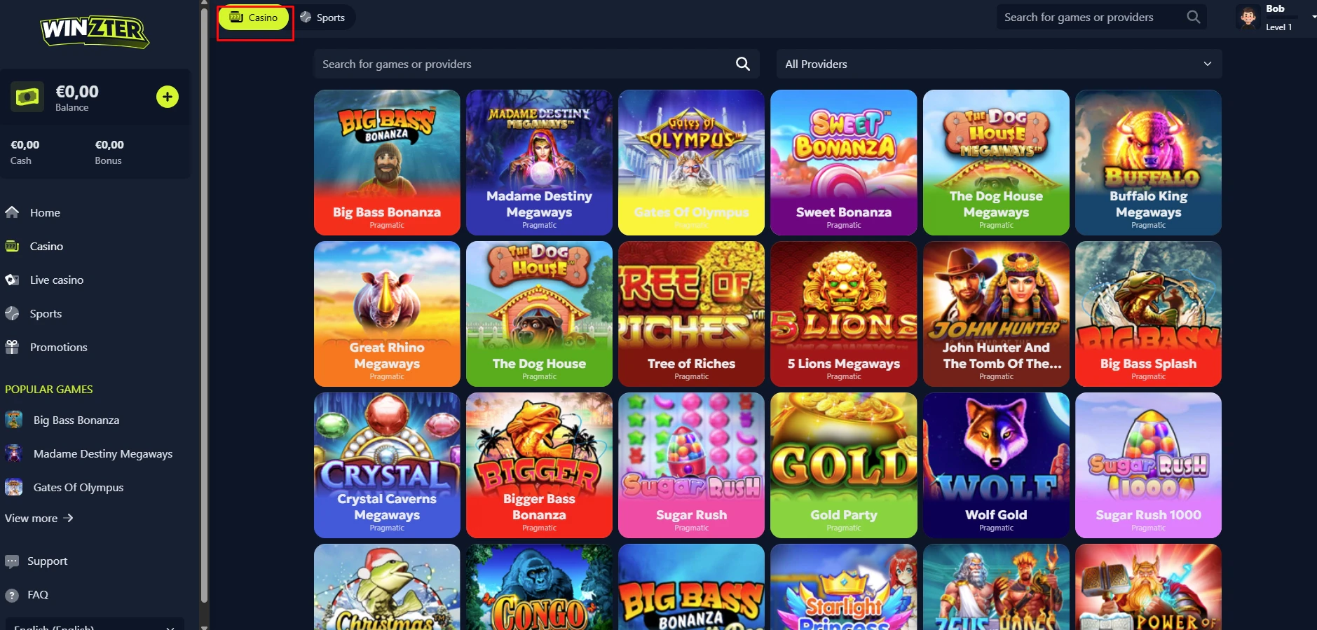 Winzter Casino Slot Machines