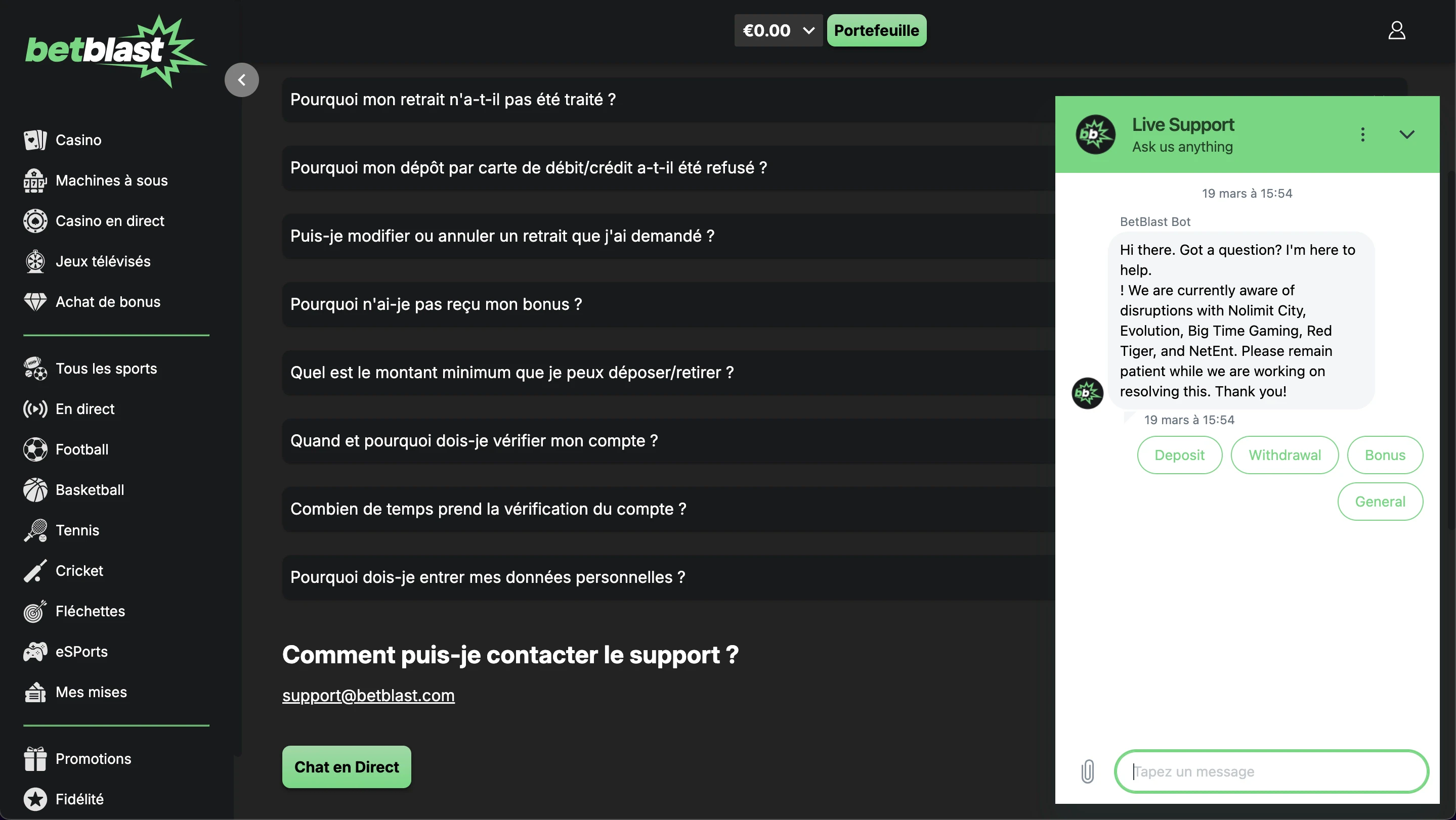 service client betblast