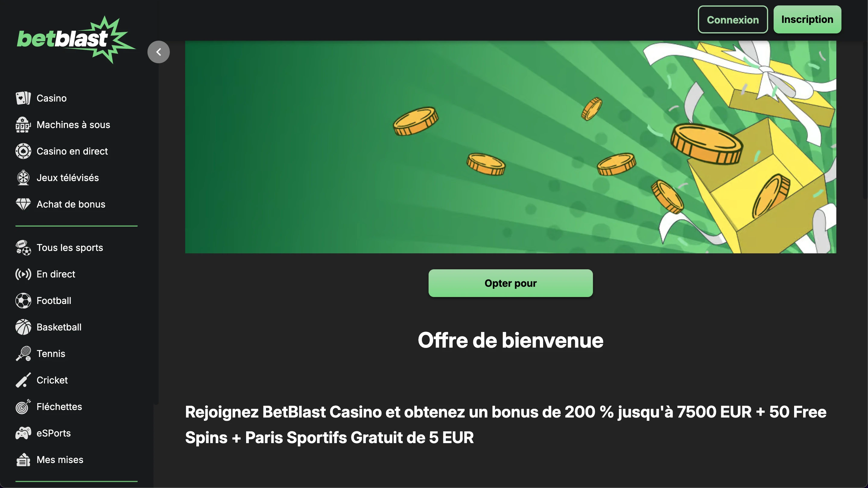 bonus de bienvenue betblast