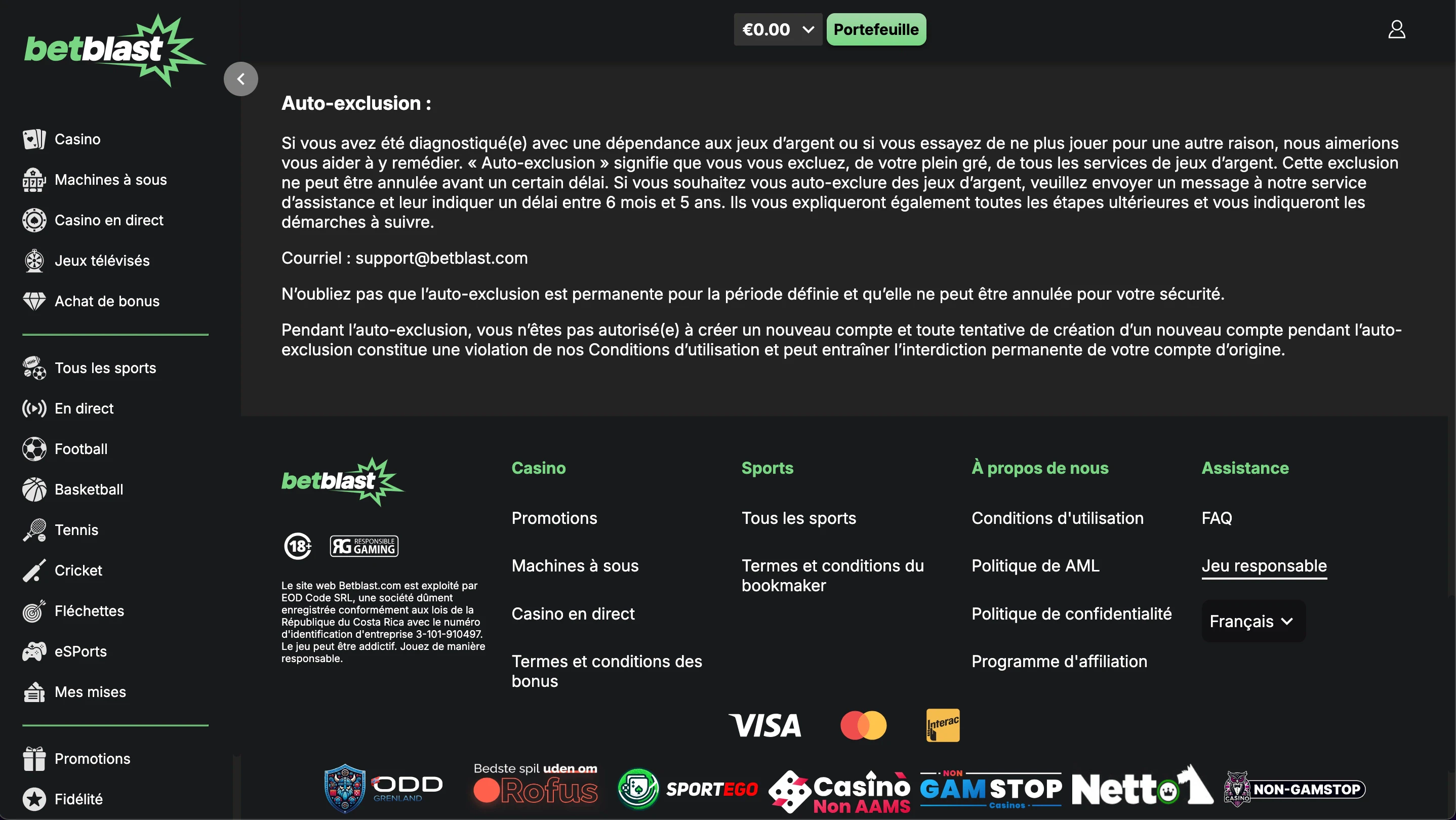 jeu responsable betblast