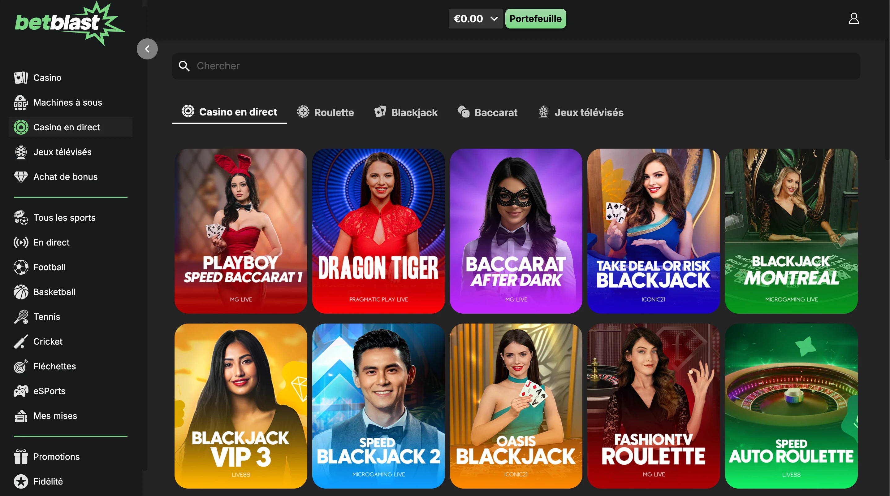 jeux live betblast