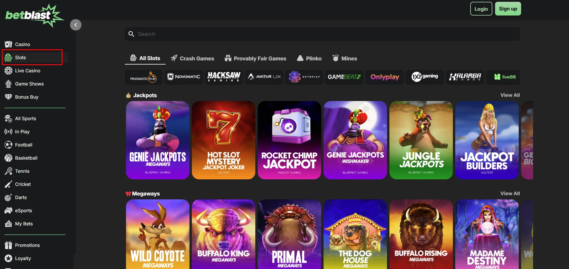 Betblast Casino Special Features