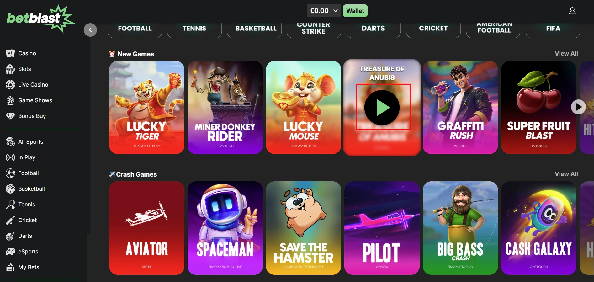 Betblast Casino Demo Mode