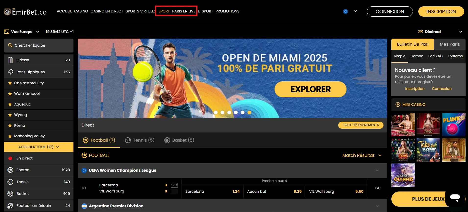 Le bookmaker d'Emirbet