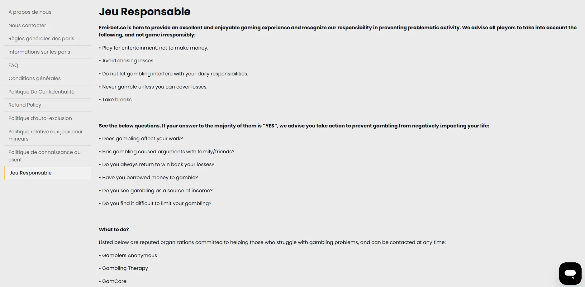 Le Jeu responsable