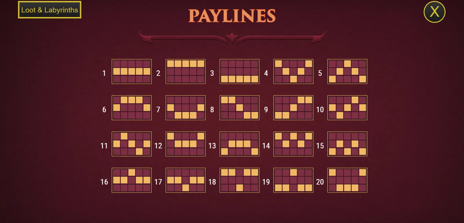 les 20 lignes de paiements