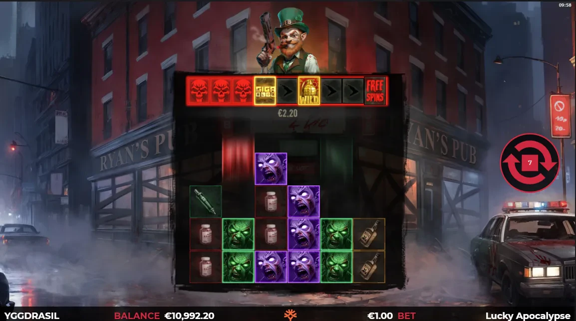 une cascade sur lucky apocalypse