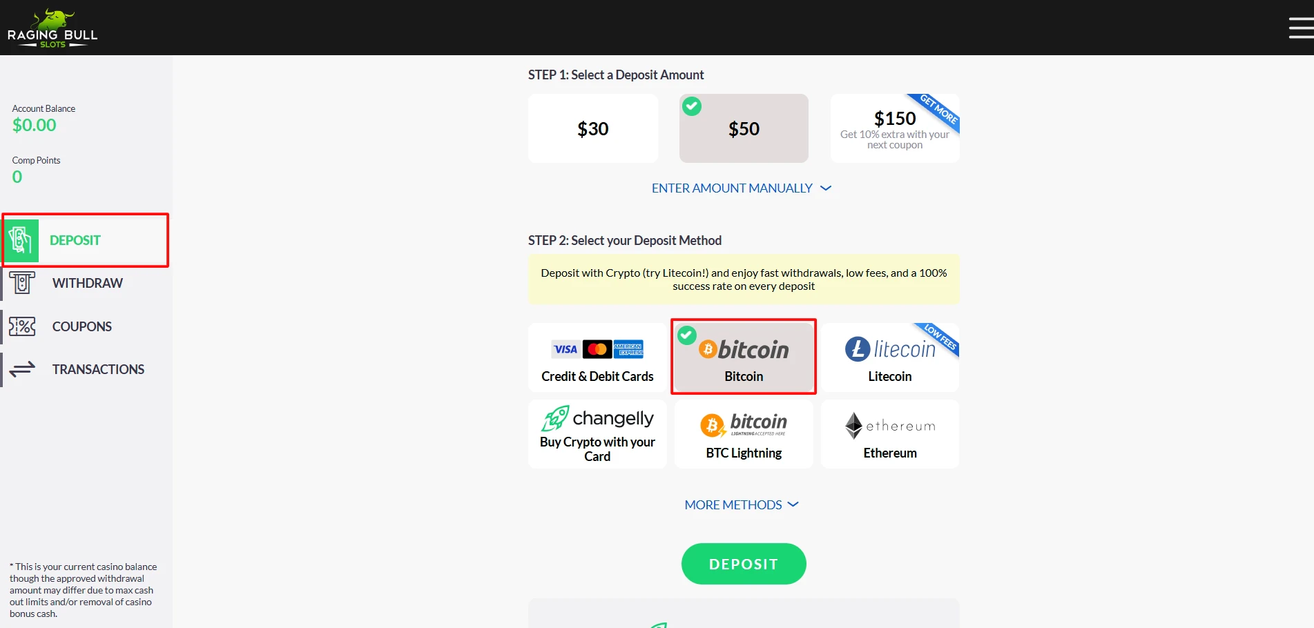 Crypto Casino Deposit
