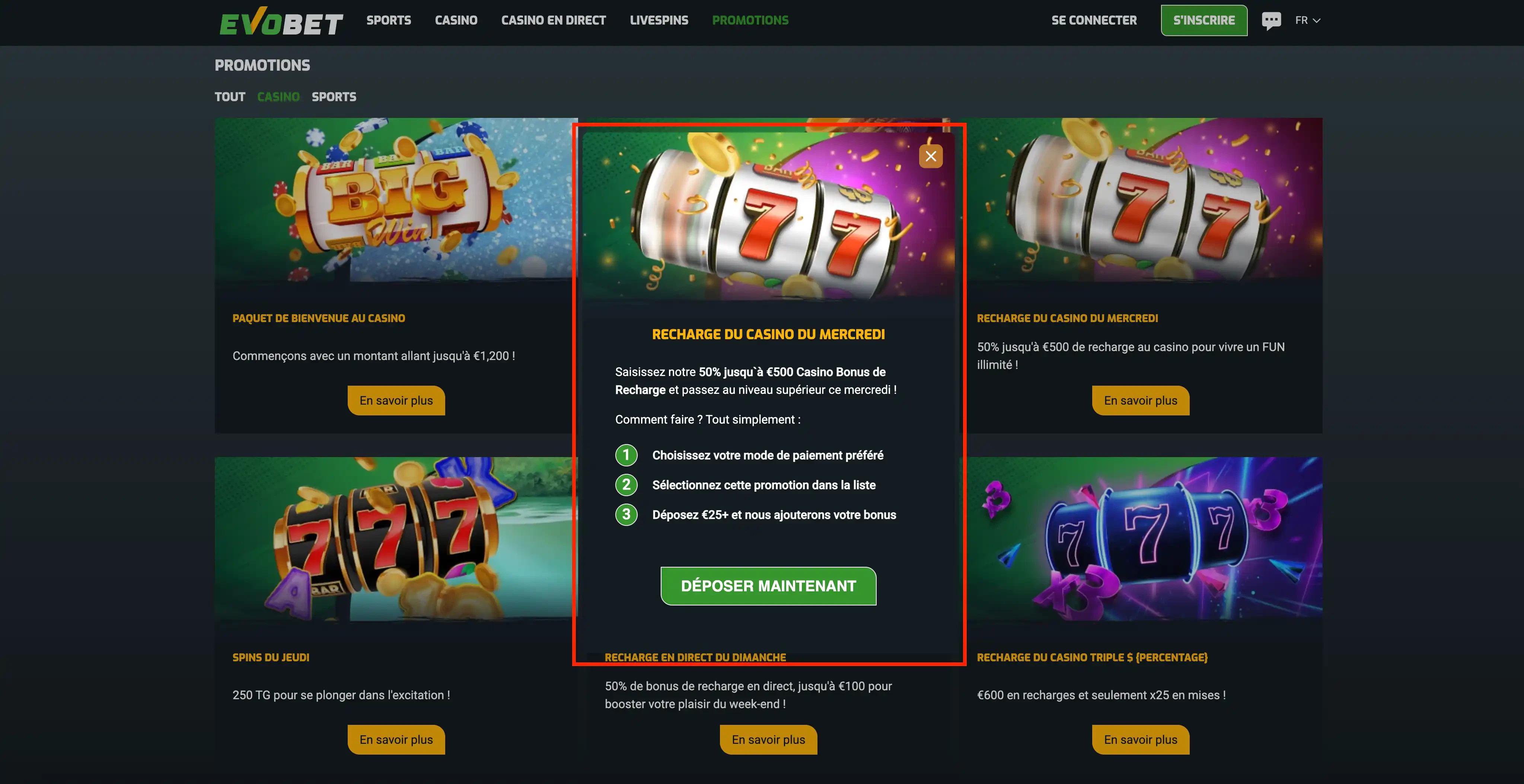 mercredi-boost-balance-evobet