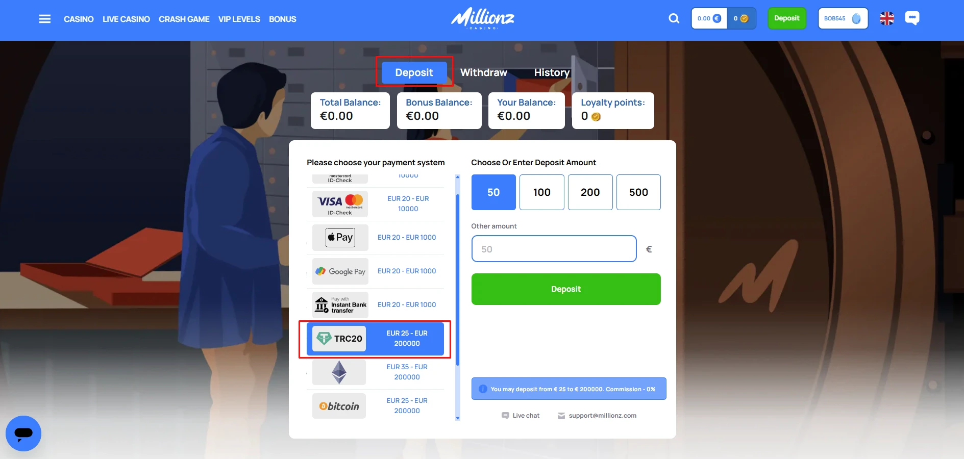 Millionz Casino Deposit