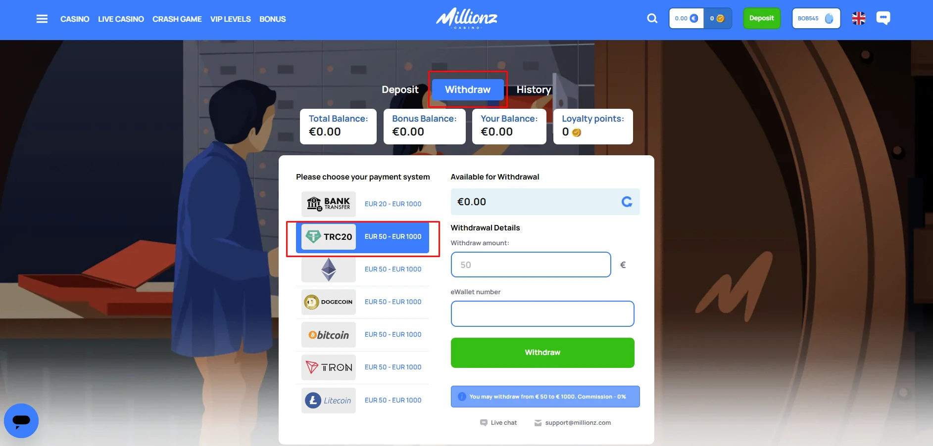 Millionz Casino Withdrawal