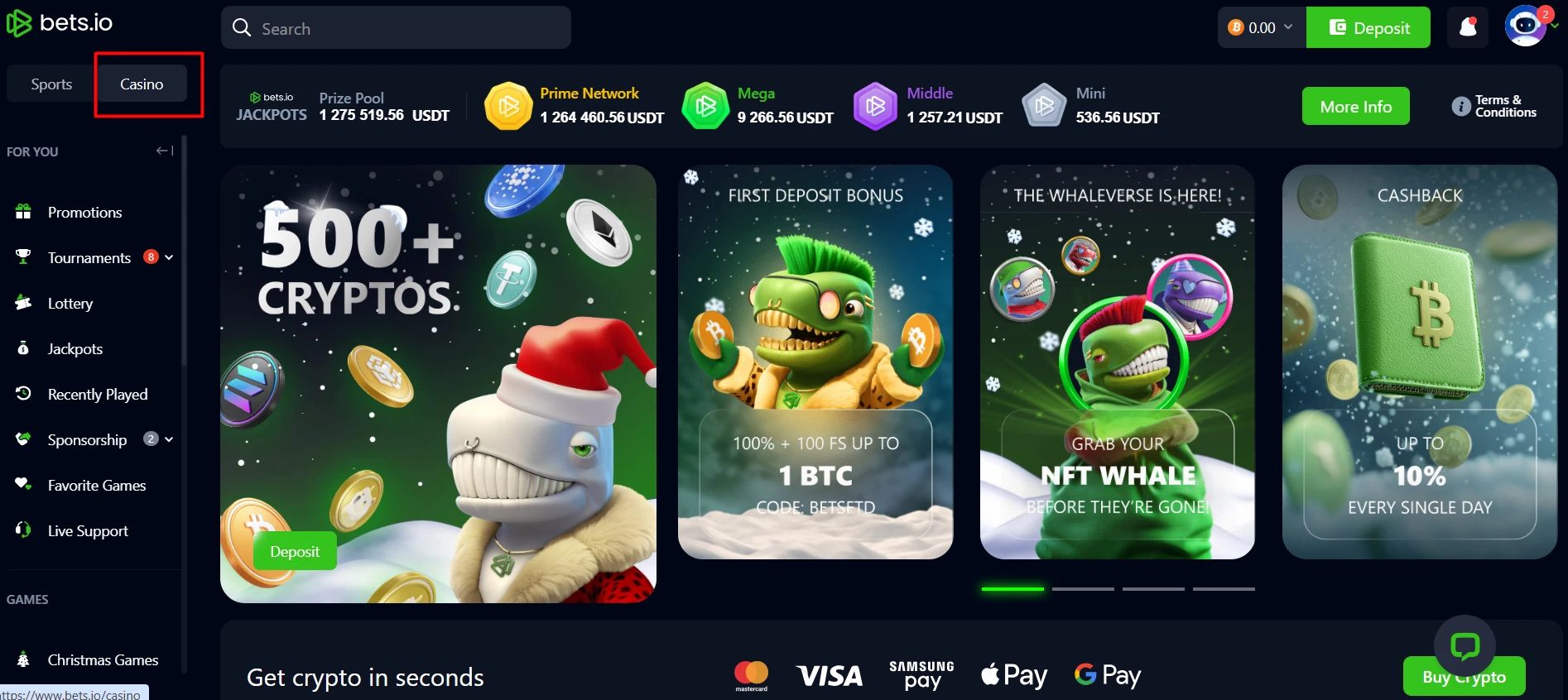 Bets.io Casino Bonuses and Promotions