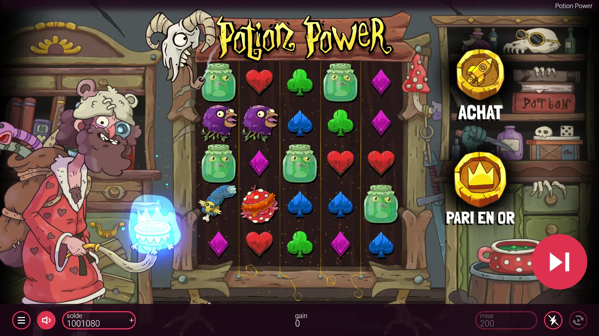 partie classique sur potion power