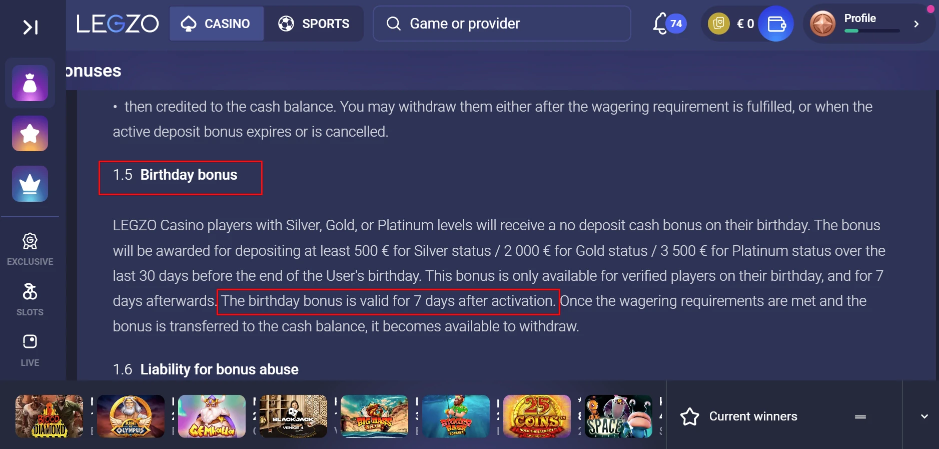 Legzo Casino No Deposit Bonus Expiry
