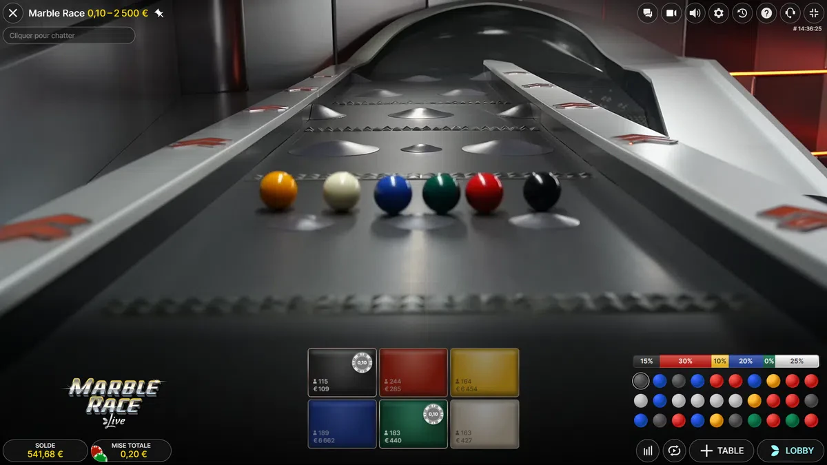 départ de marble race live