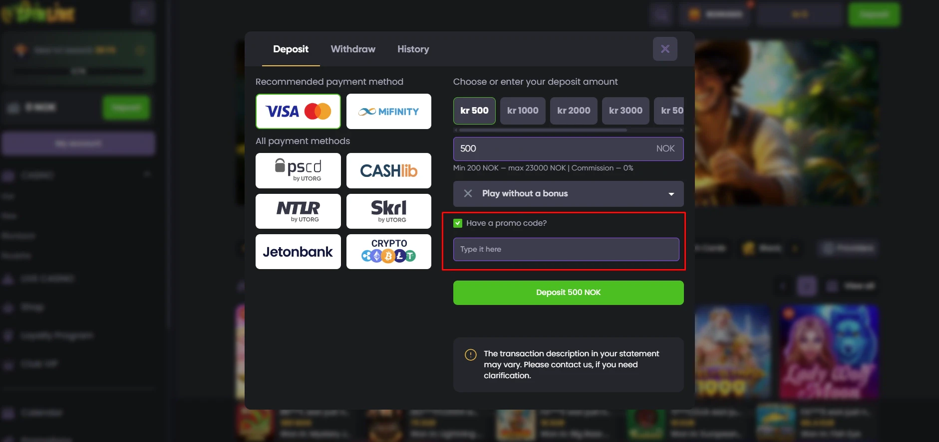 Spinline Casino Promo Code