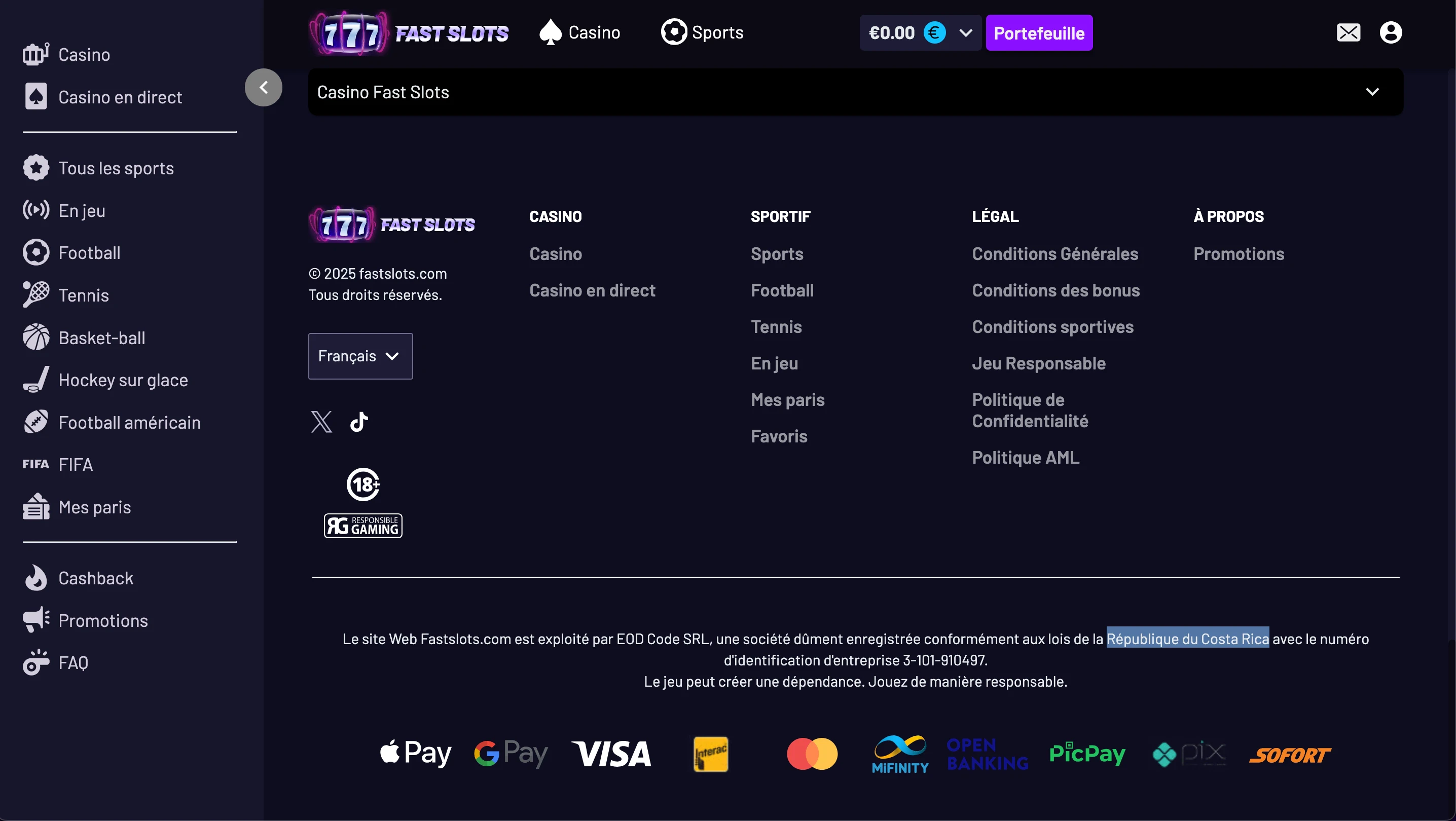 licence fastslots