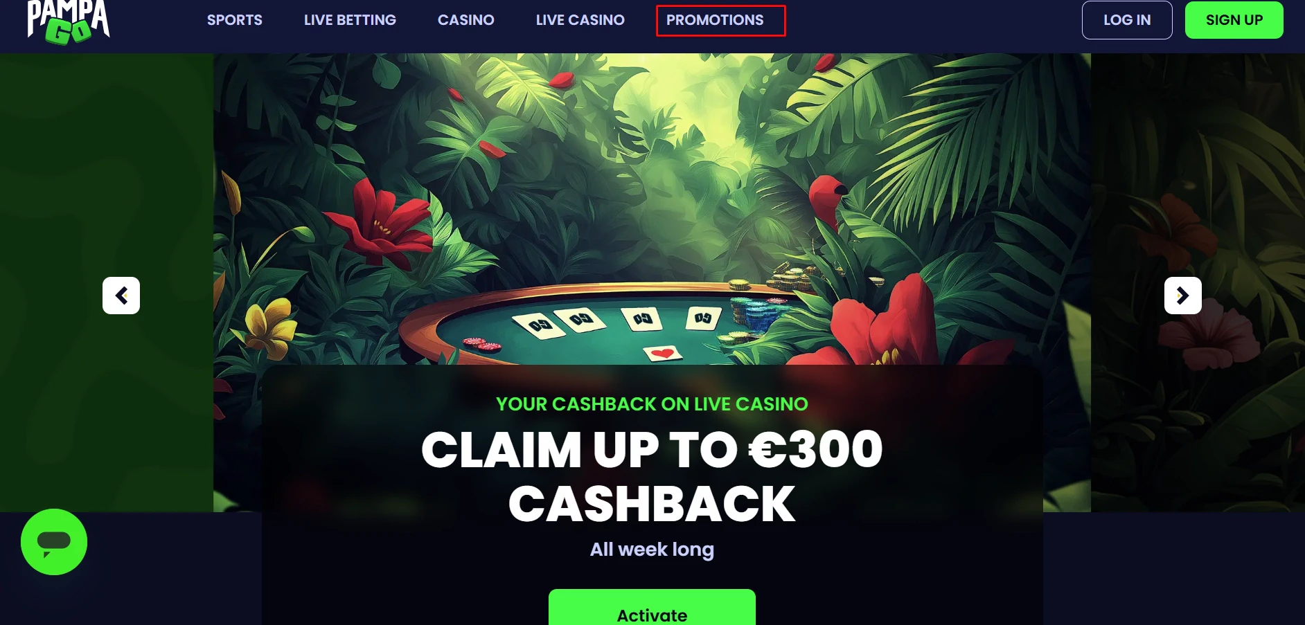 PampaGo Live Casino Bonus