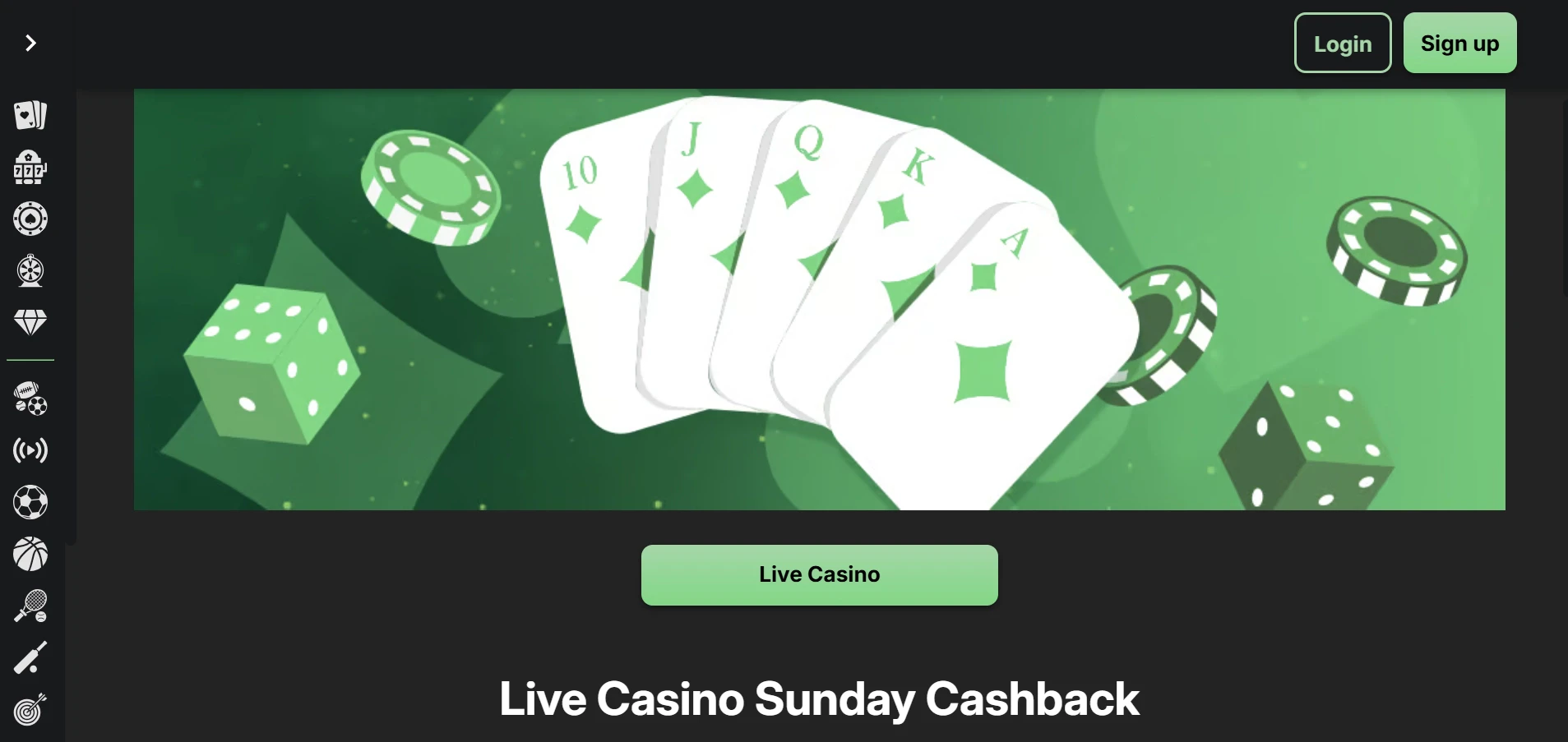 Betblast Live Casino Bonus