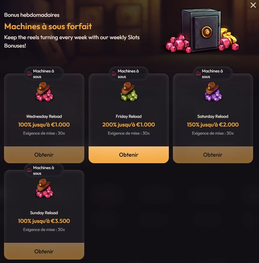Bonus hebdomadaires